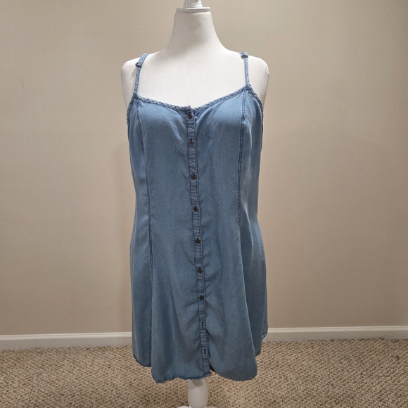 torrid Dresses & Skirts - torrid Light Blue Denim Button-Front Slip Dress
